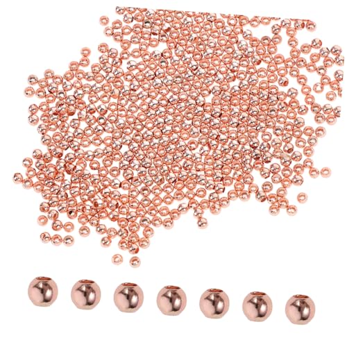TOKIDNY 600 Stück Runde Spacer Perlen aus Messing in Roségold Leichte Langlebige Schmuckperlen für DIY Armbänder Schmuckherstellung Zubehör Lochgröße Vielseitig für Bastelbedarf von TOKIDNY