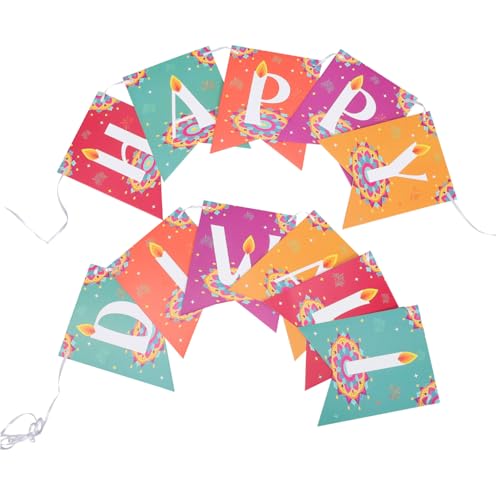 TOKIDNY Diwali Banner Papier Wimpelkette Festliche Party Deko mit Happy Diwali Aufschrift Einfache Montage für Wand Tür Fenster Farbenfrohe Dekoration und Festival Atmosphäre von TOKIDNY