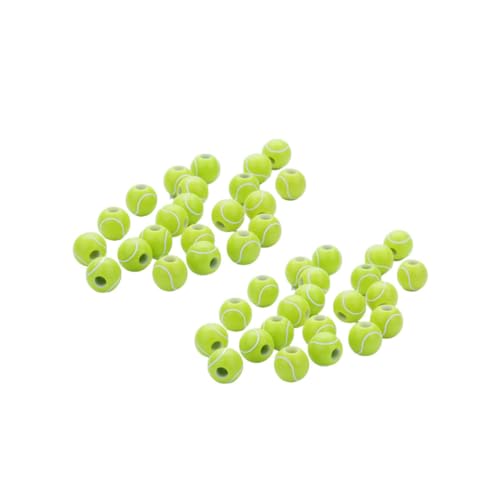 TOKIDNY 100stücke Tennisperlen Aus Acryl Runde Perlen Mit Großem Loch Diy Zubehör Für Schmuckherstellung Bastelmaterial Für Armbänder Und Halsketten von TOKIDNY