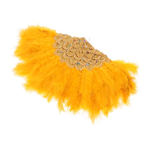 TOKIDNY Eleganter Goldfarbener Handgehaltener Federfächer für Hochzeit Braut Accessoire Modischer Federfächer als Fotoshooting Requisite für und Familie TOKIDNY Eleganter Goldfarbener Handgehaltener Federfächer für Hochzeit Braut Accessoire Modischer Federfächer als Fotoshooting Requisite für und Familie von TOKIDNY
