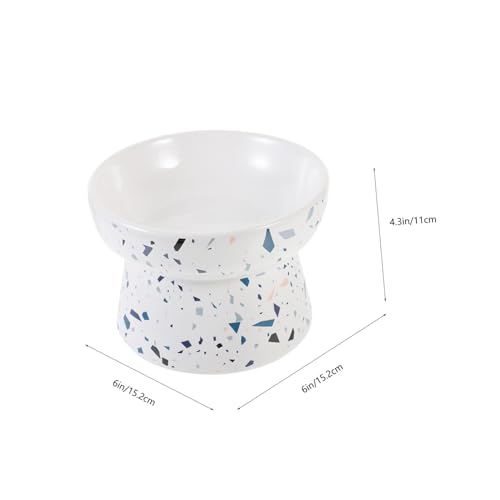 TOKIDNY Erhöhte Keramik katzenfutterschale mit Nackenschutz rutschfest Stabil Schräger Trink Futternapf für Katzen und Kleine Hunde Schmutzabweisend Pflegeleicht Modernes Design von TOKIDNY