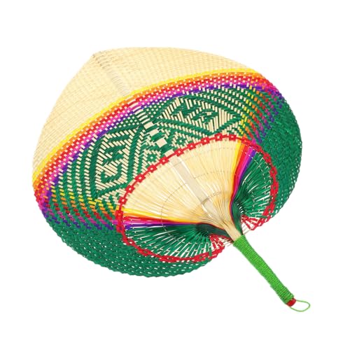 TOKIDNY Handgewebter Fächer in Pfirsichform Sommerfächer Mit Kühler Wirkung Gewebter Fächer Aus Bambus Für Innen Und Außenbereich Mit Feiner Verarbeitung Für Heiße Tage von TOKIDNY