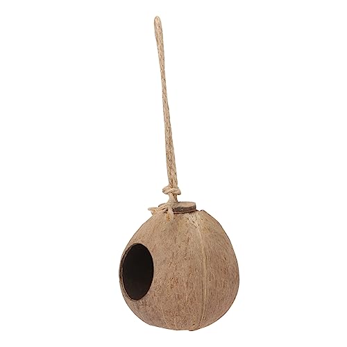 TOKIDNY Handgefertigtes Vogelhaus aus Kokosnussschale mit Robustem Seil Natürliche Gartendekoration Wetterbeständiger Vogelschutz Kreatives Nest für Außenbereich für Vogelunterkunft TOKIDNY Handgefertigtes Vogelhaus aus Kokosnussschale mit Robustem Seil Natürliche Gartendekoration Wetterbeständiger Vogelschutz Kreatives Nest für Außenbereich für Vogelunterkunft von TOKIDNY