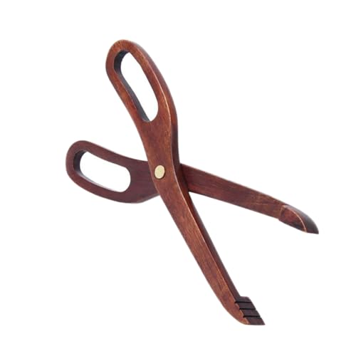 TOKIDNY Holzzange Grillzange Holz griff Lebensmittelecht Bbq Küchenclip Scheren design Für Grillen Backen Servieren Hitzeschutz Praktisch Stabiler Halt für Haushalt und Picknick von TOKIDNY