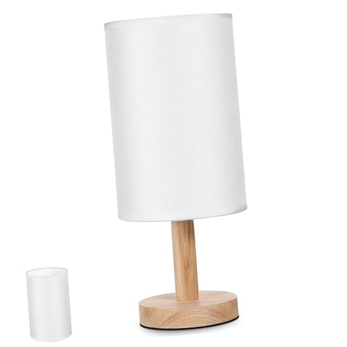 TOKIDNY Lampenschirm Stoff Lampenschirm Rund Weißleinen für Schreibtischlampe Einfacher mit Weichem Licht Minimalistisch Warmes Flair Einfache Montage von TOKIDNY