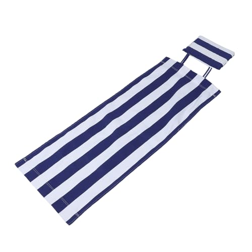 TOKIDNY Lounge Chair Replacement Fabric mit Kopfkissen Weiße Streifen Faltbare Strandliege aus Canvas für Garten Patio und Outdoor Aktivitäten von TOKIDNY