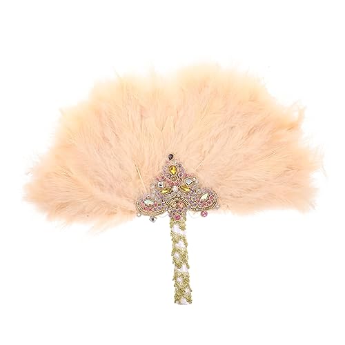 TOKIDNY Plume Fächer mit Strassdekor Leichter Brautfächer für Hochzeit Bühnenauftritt und Brautjungfern Tragbar Handgefertigt Beige Halbrunder Fächer mit Farbigen Strasssteinen Langlebiges TOKIDNY Plume Fächer mit Strassdekor Leichter Brautfächer für Hochzeit Bühnenauftritt und Brautjungfern Tragbar Handgefertigt Beige Halbrunder Fächer mit Farbigen Strasssteinen Langlebiges von TOKIDNY