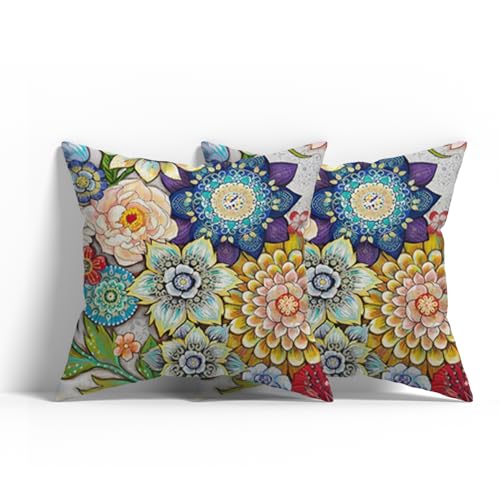 TOKIMMASH Doppelseitiges Muster, Boho-Dekor, Überwurf-Kissenbezüge, Retro-Blumen-Mandala, Hippie-Zimmer, Retro-Dekor, Dekokissenbezüge, Kissen für Couchbezüge, 45,7 x 45,7 cm, 2 Stück (Böhmen-11) TOKIMMASH Doppelseitiges Muster, Boho-Dekor, Überwurf-Kissenbezüge, Retro-Blumen-Mandala, Hippie-Zimmer, Retro-Dekor, Dekokissenbezüge, Kissen für Couchbezüge, 45,7 x 45,7 cm, 2 Stück (Böhmen-11) von TOKIMMASH