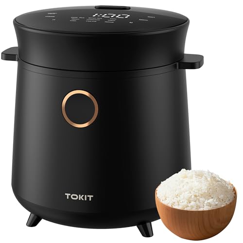 TOKIT 1,5L Mini-Reiskocher für 1-2 Personen – 9 Funktionen, 24h Timer, keramisches Antihaft-Innenmaterial, ideal für Zuhause, Schlafsäle und Outdoor von TOKIT