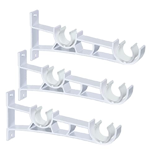 TOKPLNU 3 Stück Doppelgardinenhalter für Gardinenstangen aus robustem Metall in Weiß für Gardinenstangen von 25 bis 28 mm TOKPLNU 3 Stück Doppelgardinenhalter für Gardinenstangen aus robustem Metall in Weiß für Gardinenstangen von 25 bis 28 mm von TOKPLNU