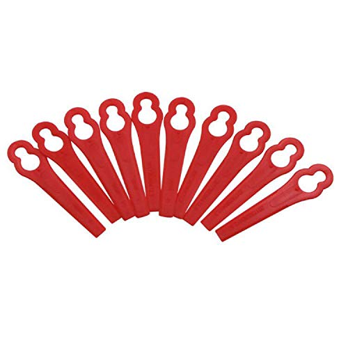 Ersatzmesser Set Rasentrimmer Zubehör 100 Stück Kunststoffmesser für Akku Rasentrimmer Bosch Einhell großen Lochdurchmesser 12 mm kleine Lochdurchmesser 7 mm Rasenmäherklinge (Rot) von TOKYMOON