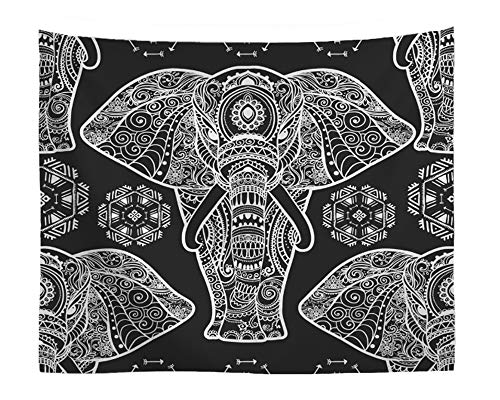 TOKYMOON Psychedelic Elefant Tapisserie Wandteppich Indisch Hippie Wanddeko Wandbehang Wandtuch Tischdecke für Schlafzimmer Wohnzimmer Bohemian Picknick Decke indische Wandbehang Schwarz 200 x 150cm TOKYMOON Psychedelic Elefant Tapisserie Wandteppich Indisch Hippie Wanddeko Wandbehang Wandtuch Tischdecke für Schlafzimmer Wohnzimmer Bohemian Picknick Decke indische Wandbehang Schwarz 200 x 150cm von TOKYMOON