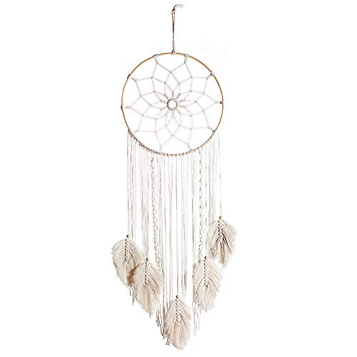 TOKYMOON Wandbehang Tapisserie Handgemacht Gewebt Traumfänger Boho Wandteppich Hochzeit Home Schlafzimmer Wanddekoration Makramee Traumfänger aus Baumwolle gewebtes Makramee Wandbehang Beige 1 TOKYMOON Wandbehang Tapisserie Handgemacht Gewebt Traumfänger Boho Wandteppich Hochzeit Home Schlafzimmer Wanddekoration Makramee Traumfänger aus Baumwolle gewebtes Makramee Wandbehang Beige 1 von TOKYMOON