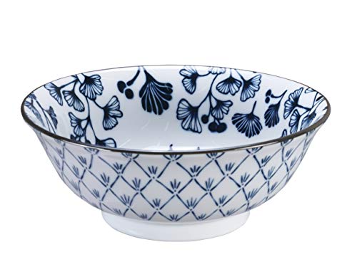 Blau / Weiße Schüssel Ahorn – Flora Japonica – 20,3 x 8 cm 1000 ml von TOKYO design studio