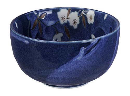 Blau / Weiße Tayo Schüssel – Blue Sakura – 13x7cm 550ml von TOKYO design studio