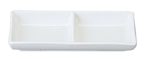 Snack & Dipschale / Saucen- Schälchen - 2 Fächer [ WHITE ] 17.5x8cm UNI WEIß von TOKYO design studio