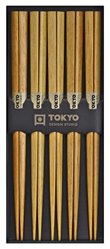 TOKYO design studio ESS-Stäbchen aus Holz, 5-er Set, Light Wood, 22,5 cm lang von TOKYO design studio