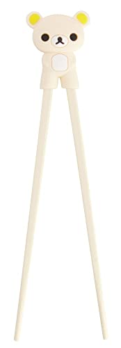 TOKYO design studio ESS-Stäbchen für Kinder, weiß, 22 cm, mit süßem Bär als Halterung für Anfänger, Stäbchen auswechselbar von TOKYO design studio