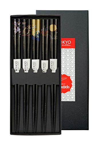 TOKYO design studio Fz Essstäbchen, Schwarz, 5-er Set B-105Kb-1 von TOKYO design studio