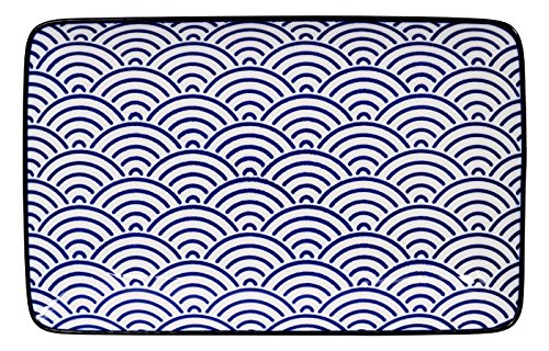 TOKYO design studio Teller Nippon Blue rechteckig blau Onde 21 x 13.5 cm von TOKYO design studio