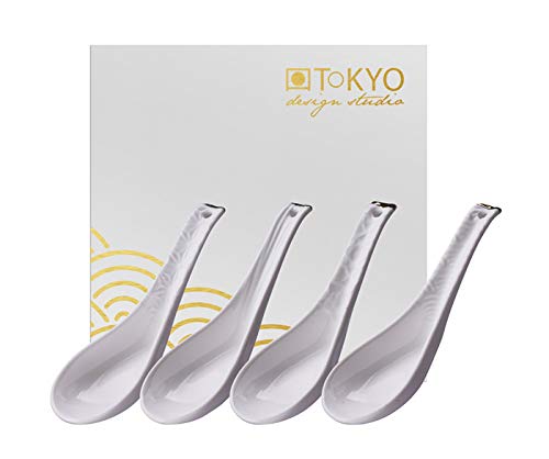 Weiß / Goldenes Löffel Set – Nippon Weiß – Set von 4 Stück – 13,8 x 4,8 cm von TOKYO design studio