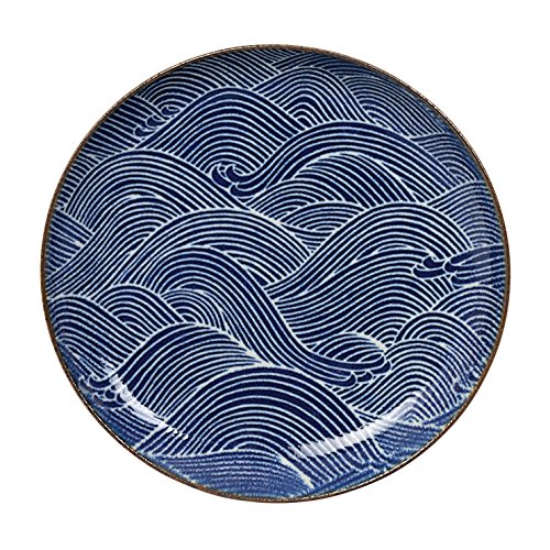 Tokio Design Studio Seigaiha Teller, Porzellan, Blau/Weiß, 21,5 cm von TOKYO design studio