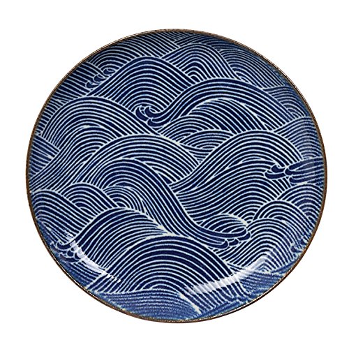 Tokio Design Studio Seigaiha Teller, Porzellan, Blau/Weiß, 25 x 3 cm von TOKYO design studio