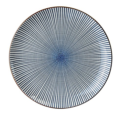 Tokio Design Studio Sendan Runde Teller 21,5 x 3 cm, blau/weiß von TOKYO design studio