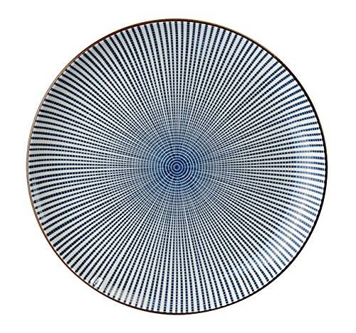 Tokio Design Studio Sendan Runde Teller 21,5 x 3 cm, blau/weiß von TOKYO design studio