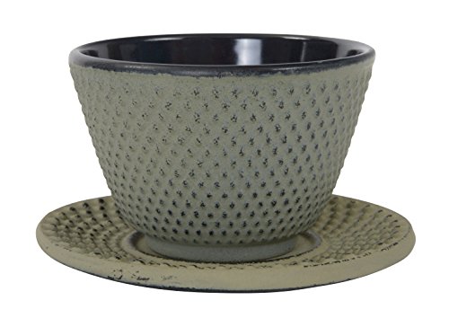 Tokio Design Studio Tee Tasse mit Teller, Gusseisen, Grau, 7 X 5,5 cm von TOKYO design studio