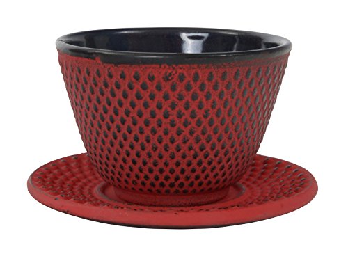 Tokio Design Studio Tee Tasse mit Teller, Gusseisen, rot, 7 X 5,5 cm von TOKYO design studio