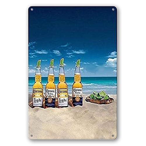 Blechschild Metall Plakatplatte 20,3 x 30,5 cm Corona Beer Sandbar Dekor Schild von TOLANK