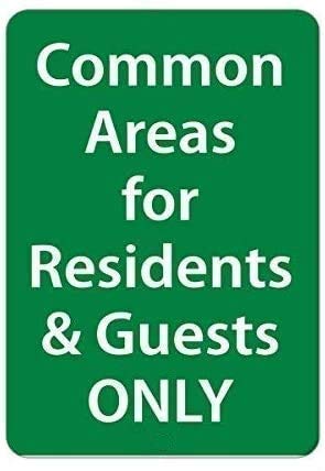 Metallschild Blechschild Metallposter Common Areas for Residents & Guests Only Sicherheitsschild 20,3 x 30,5 cm Metallschild Blechschild Metallposter Common Areas for Residents & Guests Only Sicherheitsschild 20,3 x 30,5 cm von TOLANK