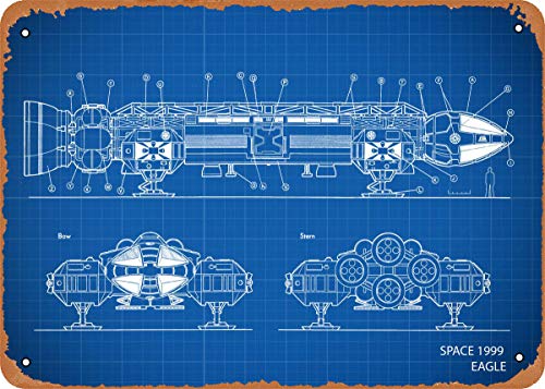 Vintage Blechschild - Blue Print Space 1999 Adler - 8 x 12 Blechschild von TOLANK
