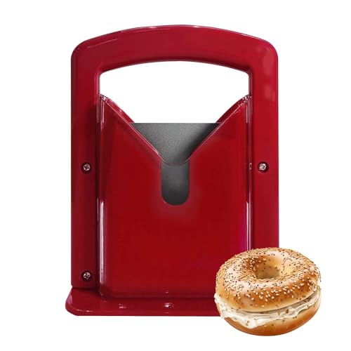 Bagelschneider, Bagel-Präzisionsschneider, Bagelschneider, Bagelschneider mit Sicherheitsschild und sicherem Griff, Bagel-Halter zum Schneiden großer und kleiner Bagels, Edelstahlklinge, 17,3 cm L x von TOLASTO