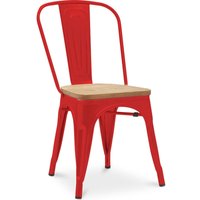 Esszimmerstuhl - Industriedesign - Stahl und Holz - Neuauflage - Stylix Rot Esszimmerstuhl - Industriedesign - Stahl und Holz - Neuauflage - Stylix Rot von TOLIX STYLE