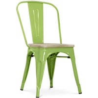 Tolix Style - Esszimmerstuhl - Industriedesign - Stahl und Holz - Neuauflage - Stylix Light green von TOLIX STYLE