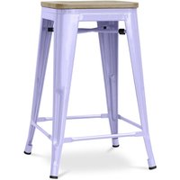 Barhocker im Industriedesign - Holz & Stahl - 61cm - Stylix Lavander - Holz, Stahl - Lavander von PRIVATEFLOOR