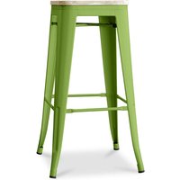 Barhocker - Industriedesign - Stahl & Holz - 76cm - Stylix Light green - Holz, Stahl - Light green von PRIVATEFLOOR