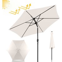2.7m Sonnenschirm Marktschirm mit Handkurbel UV40+ Outdoor-Schirm Terrassen Gartenschirm.Beige.2.7m - Beige von TOLLETOUR
