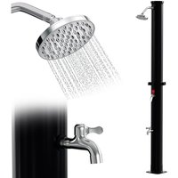 20L Solardusche Gartenduschen 220 cm Runder Duschkopf Gartenschlauch-Anschluss mit Fußdusche inkl. Montagematerial - Tolletour von TOLLETOUR