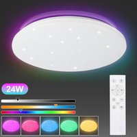 Tolletour - 24W led Deckenleuchte Fernbedienung Flurleuchte Badezimmer Beleuchtung rgb - rgb von TOLLETOUR