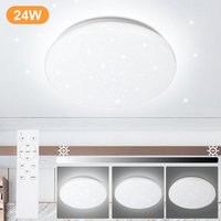 24W led Deckenleuchte mit Sternenhimmel-Effekt und Fernbedienung für Dimmbarkeit - Kaltweiß und Warmweiß - Tolletour von TOLLETOUR