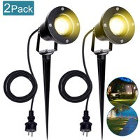 Tolletour - 2X led Gartenstrahler Gartenleuchte Warmweiss led Gartenbeleuchtung IP65 4W GU10 Mit Erdspiess Stecker Aussen Wiese Fuer Tolletour - 2X led Gartenstrahler Gartenleuchte Warmweiss led Gartenbeleuchtung IP65 4W GU10 Mit Erdspiess Stecker Aussen Wiese Fuer von TOLLETOUR