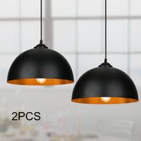 Tolletour - 2x led Pendelleuchte Hängelampe Licht hängende Hängeleuchte Esszimmer Industrie - schwarz von TOLLETOUR