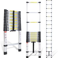 4,4m Silber Teleskopleiter Aluleiter Stehleiter Anlegeleiter Mehrzweckleiter Klappleiter - Tolletour von TOLLETOUR