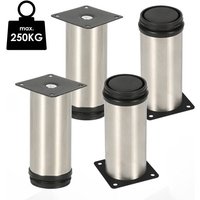 4X Möbelfüße Füße Sockelfüße Schrankfüße Kommodenfuß Bett Sockelfuß Verstellbar-Edelstahl-50mm von TOLLETOUR