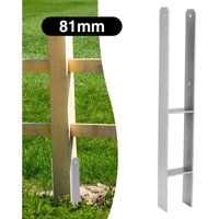 Tolletour - 4x Pfostenanker Pfostenschuhe Pfostenträger H-Träger Pfostenanker Materialstärke 4.75 mm Zum Einbetonieren 81MM von TOLLETOUR