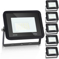 Tolletour - 5X led Fluter Flutlicht Strahler 20W Scheinwerfer Baustrahler Außen Lampe IP65 Warmweiß von TOLLETOUR