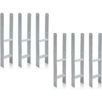 6x Pfostenträger Pfostenanker H-Anker 600MM Pergolen Stützenfuß Zaunträger Anker - Tolletour von TOLLETOUR